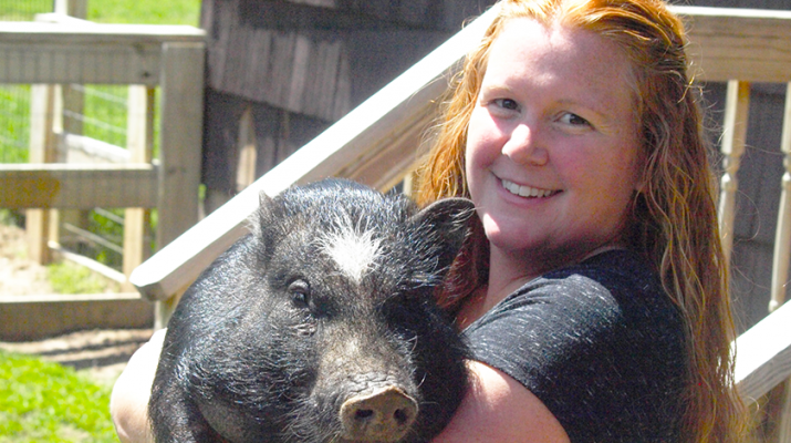 Sandy Seabrook runs the Purpose Farm in Baldwinsville, which animals to help children who have been abused or neglected.