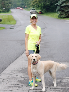 Anne Proppe of Baldwinsville walks or runs every day with her dog Riley: “I always feel better when I come back, and so does she,” she says.