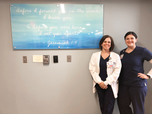 Using a cardboard box instead of a crib is not a good option, according to Heather Shimer, perinatal clinical nurse specialist, and Cassandra Mazza, registered nurse and clinical coordinator for the NICU — both at St. Joseph’s Health.