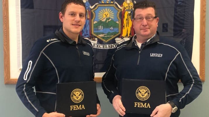 Brad Marmon (left) and Christopher Dunham recently graduated from FEMA’s National emergency Management Basic Academy.