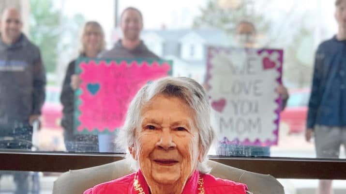 Loretto has facilitated several “almost in-person” visits between residents and their families. Families stand outside the window of a resident’s room at a specified time and are able to establish eye contact. “Knowing that they are remembered and loved means the world to our residents,” says Kim Townsend, chief executive officer at Loretto.