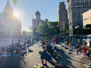 Metro Fitness has partnered with the Syracuse Parks, Recreation and Youth Programs Department to offer a Wednesday yoga class at 7 a.m. at Clinton Square. This class will run from July 7 through 28 and is free of charge.