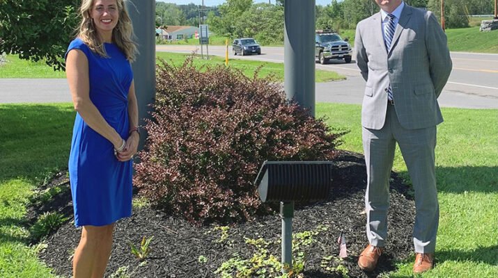 Tricia Peter-Clark, president and chief executive officer of ConnextCare, and Michael C. Backus, executive vice president and chief operating officer of Oswego Health announce the opening of a medical office at 3045 East Ave. in Central Square.