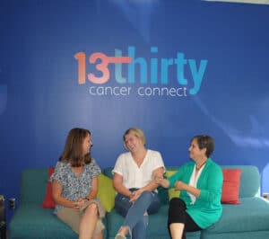 13thirty Cancer Connect: Amy Bobbette, left, Syracuse center manager; Erin Beitz, center, a member of the group; and Lauren Spiker, founder and executive director of the nonprofit.